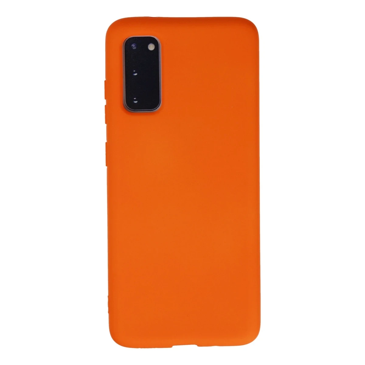 Samsung Galaxy S20 Kılıf Nano içi Kadife Silikon - Turuncu