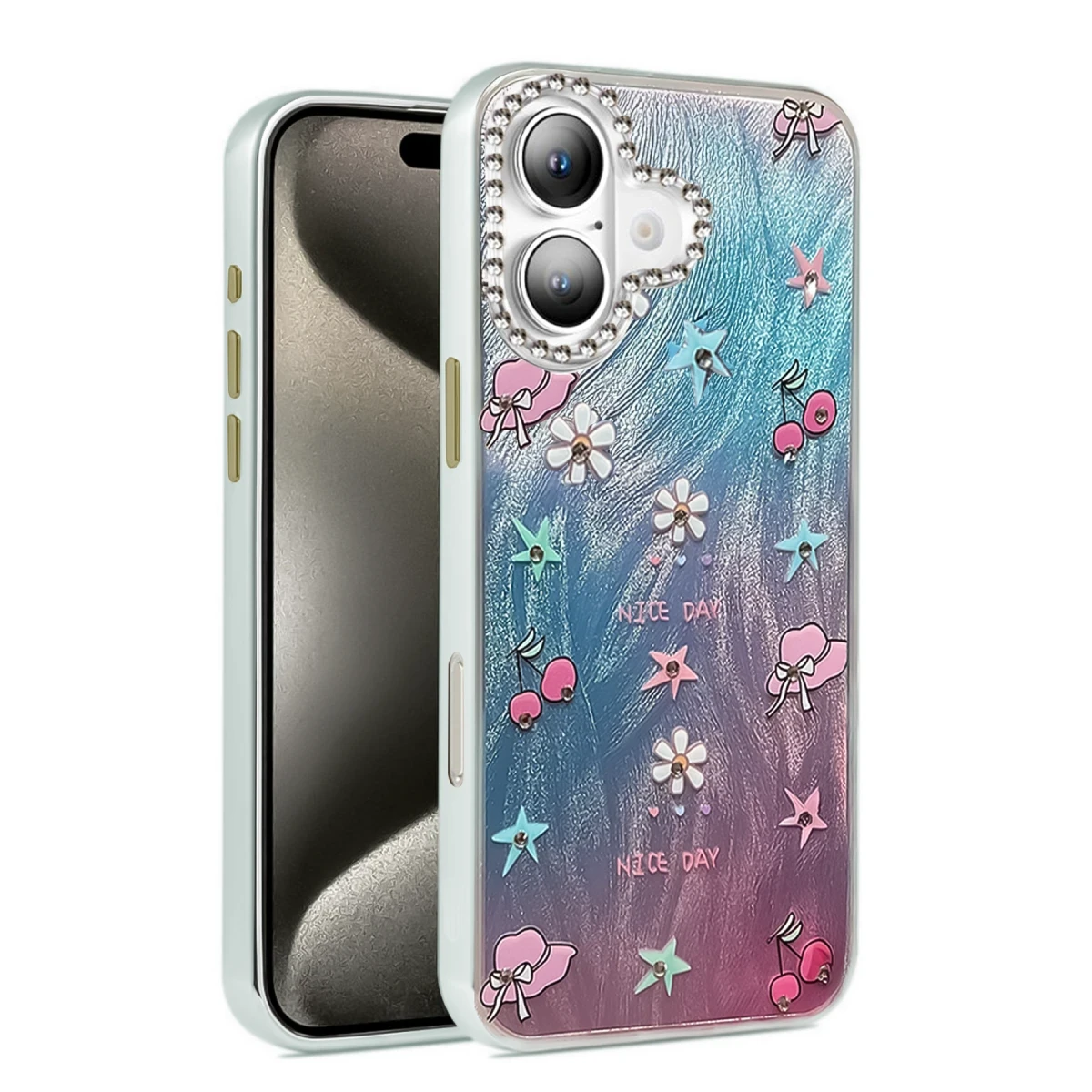 Apple iPhone 16 Plus Kılıf Blade Aynalı Desenli Kapak - Desen 4