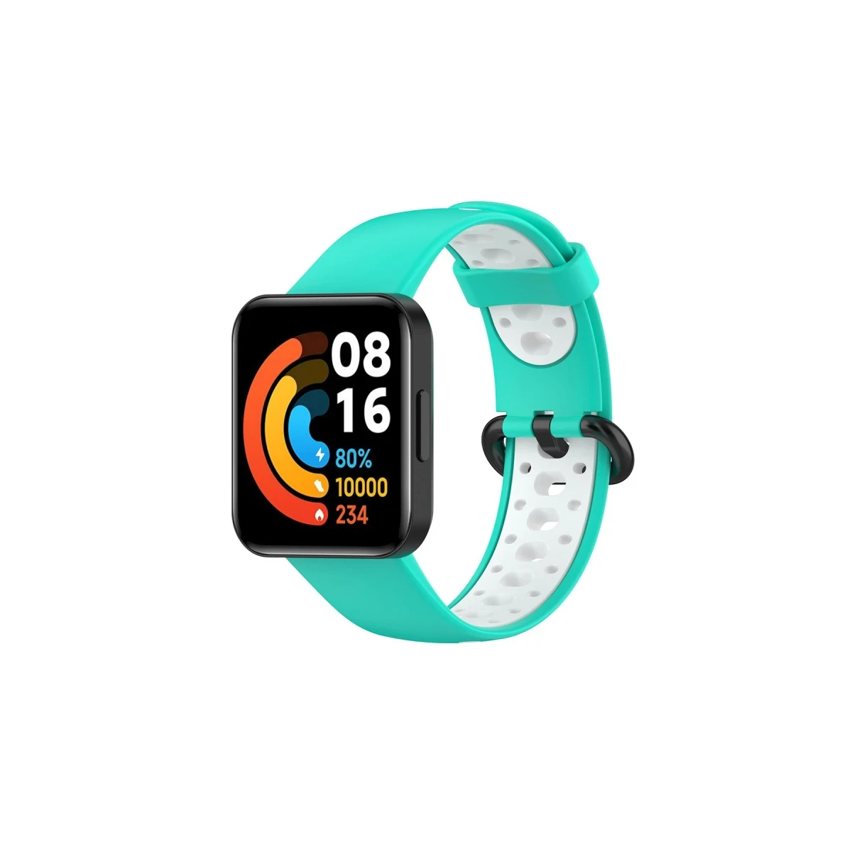 Xiaomi Redmi Watch 2 Spor Delikli Kordon - Turkuaz-Beyaz