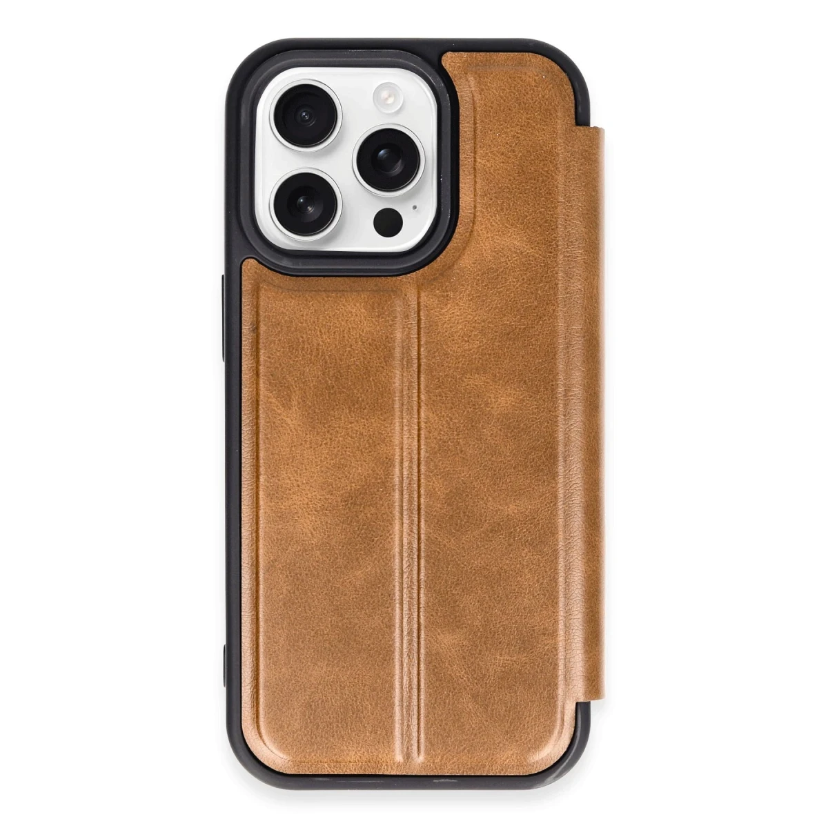 Apple iPhone 14 Pro Max Kılıf Flip Cover - Taba