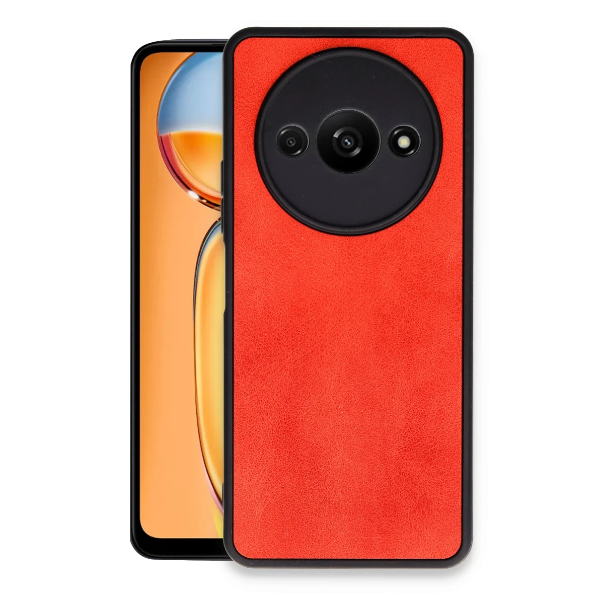 Xiaomi Redmi A3 4G Kılıf Aras Deri Kapak - Kırmızı