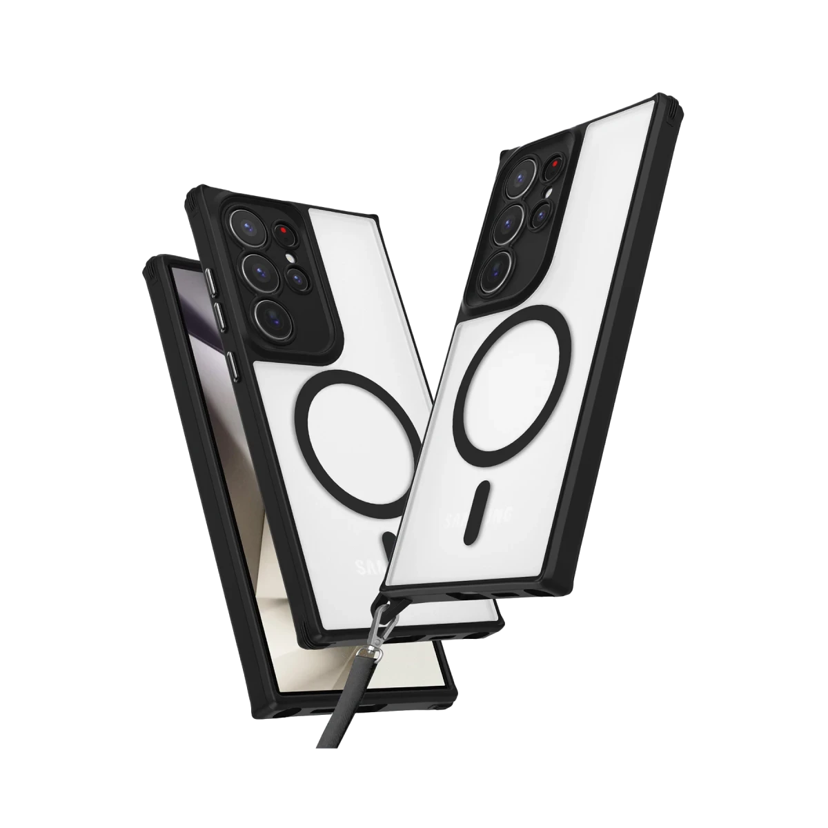 Samsung Galaxy S23 Ultra Kılıf Enka Magsafe Silikon Kılıf - Siyah