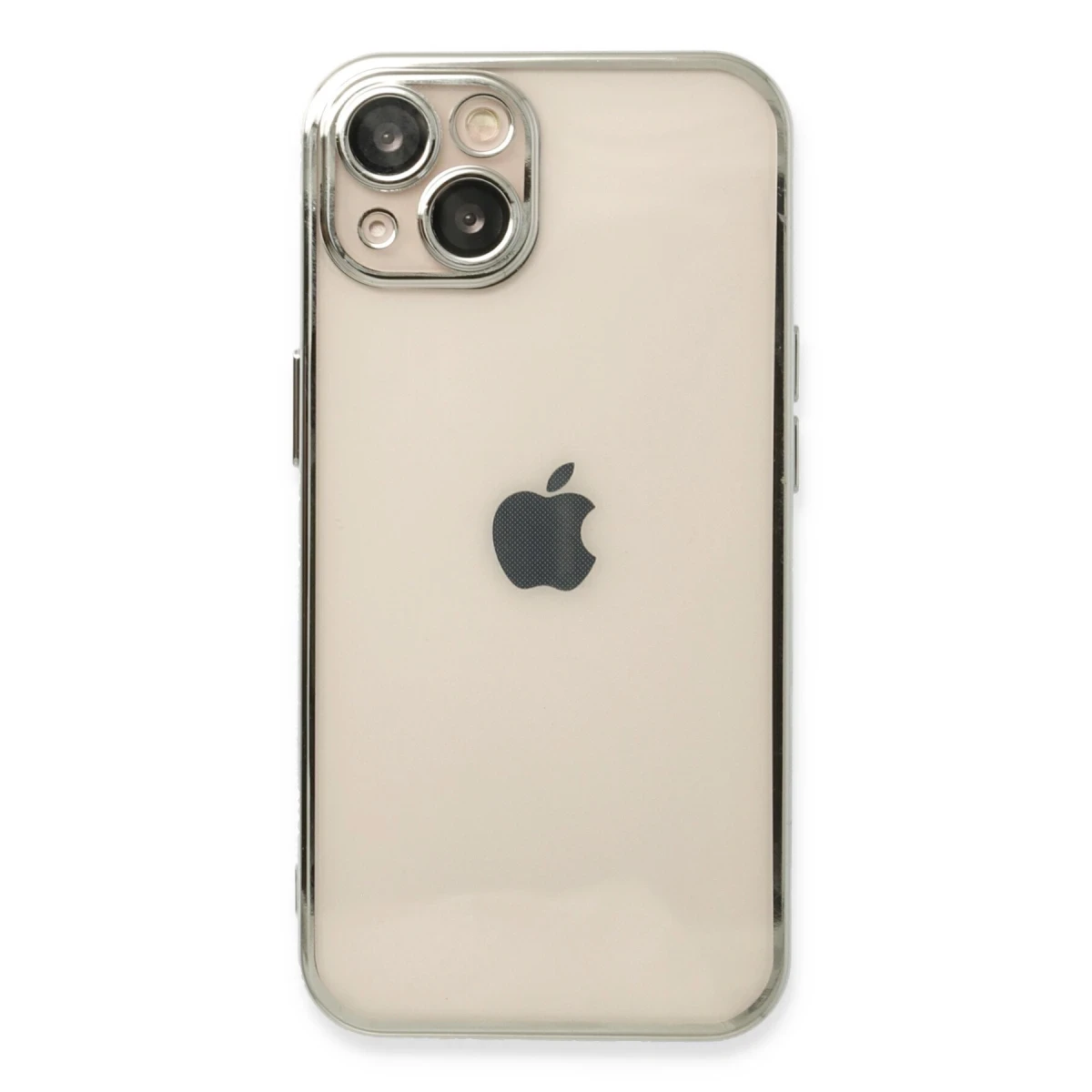 Apple iPhone 13 Kılıf Razer Lensli Silikon - Gümüş