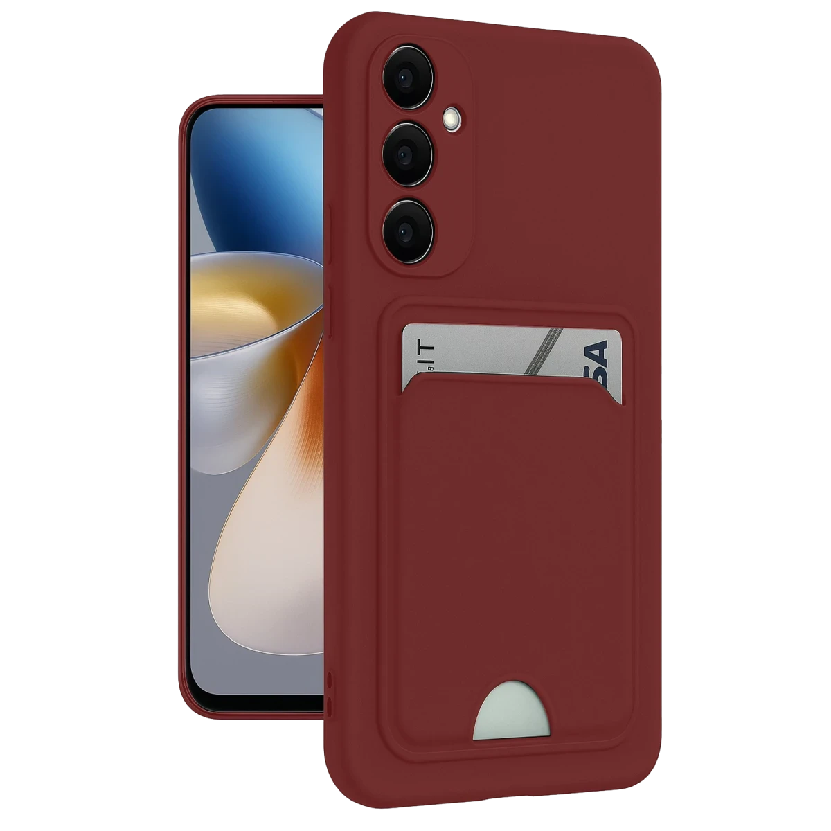 Samsung Galaxy S24 Plus Kelvin Kartvizitli Silikon - Bordo