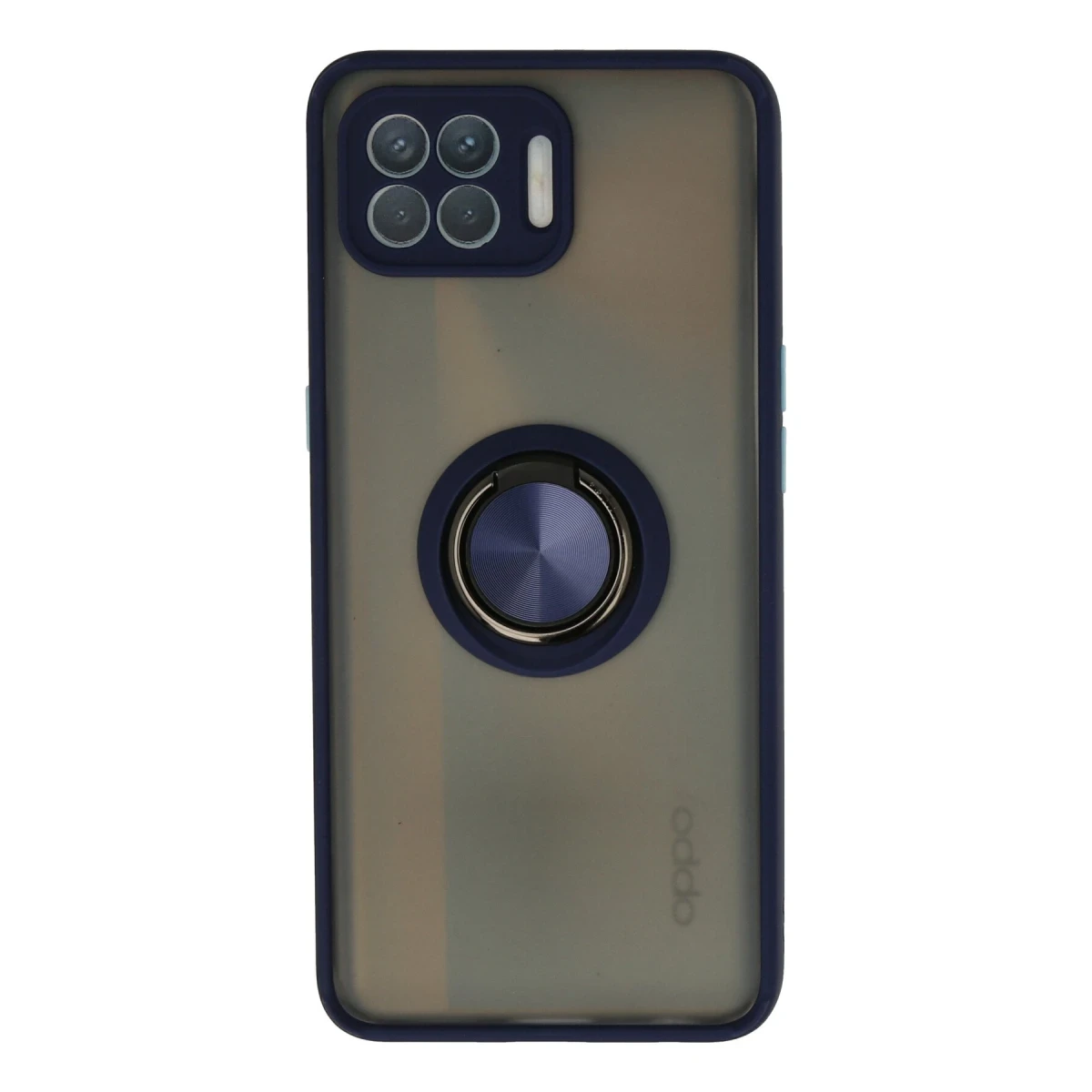 Oppo Reno 4 Lite Kılıf Montreal Yüzüklü Silikon Kapak - Lacivert