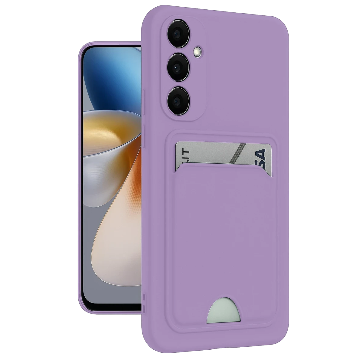 Samsung Galaxy M15 Kelvin Kartvizitli Silikon - Lila