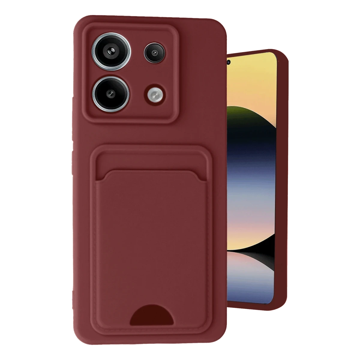Xiaomi Redmi Note 13 Pro 5G Kılıf Kelvin Kartvizitli Silikon - Bordo