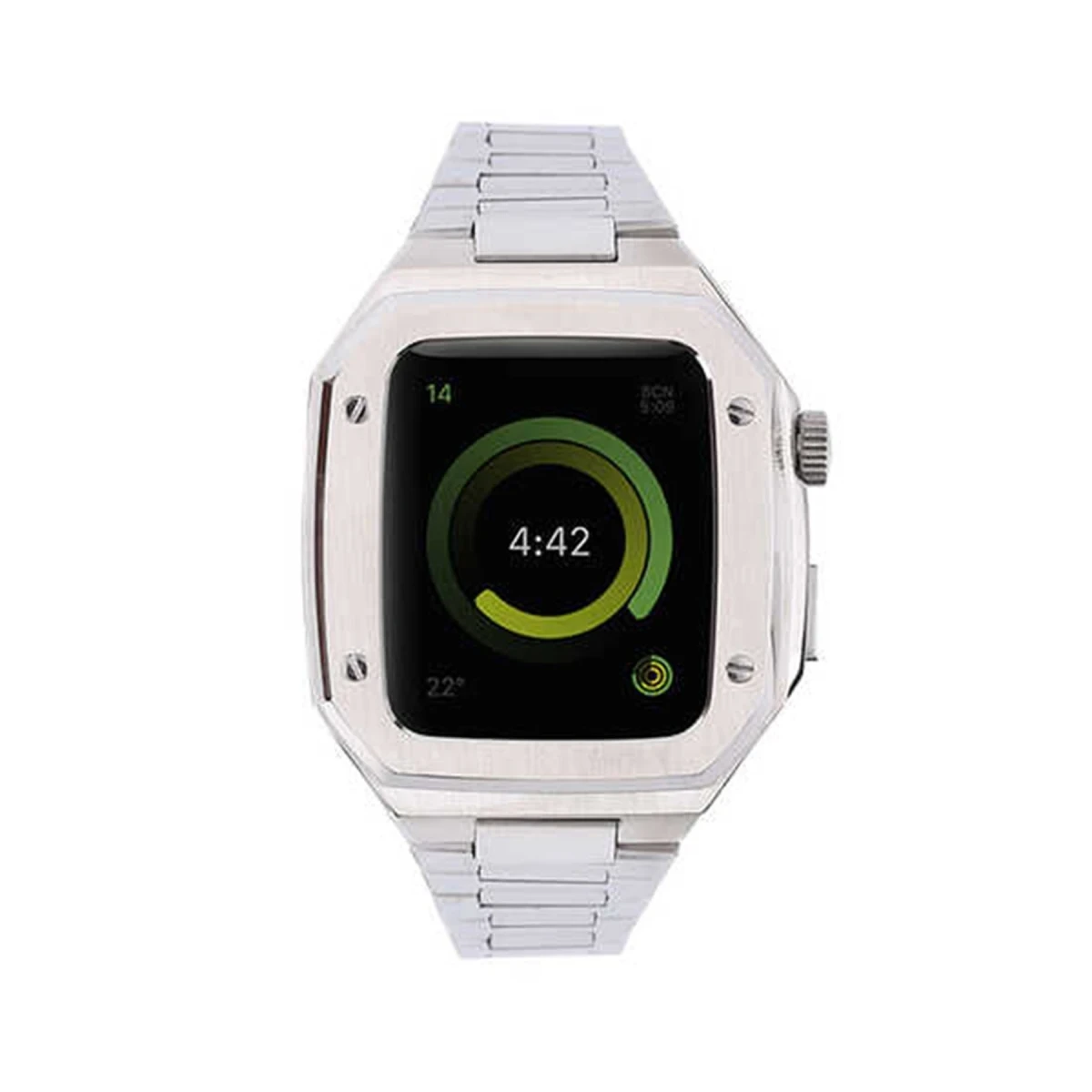 Apple Watch 45mm Metal Petek Kasalı Kordon - Gümüş