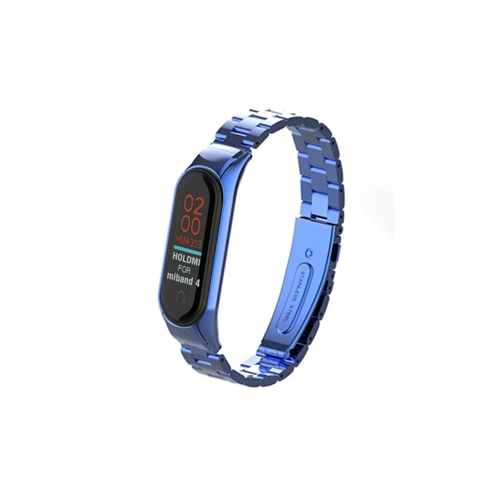 Xiaomi Mi Band 4 Metal Baklalı Kordon - Mavi