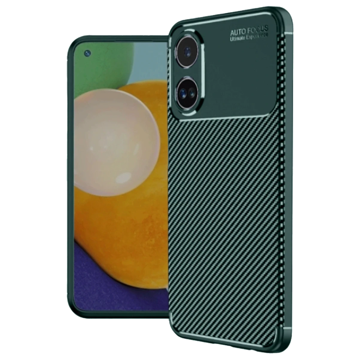 Oppo A38 Kılıf Auto Focus Karbon Kapak - Koyu Yeşil