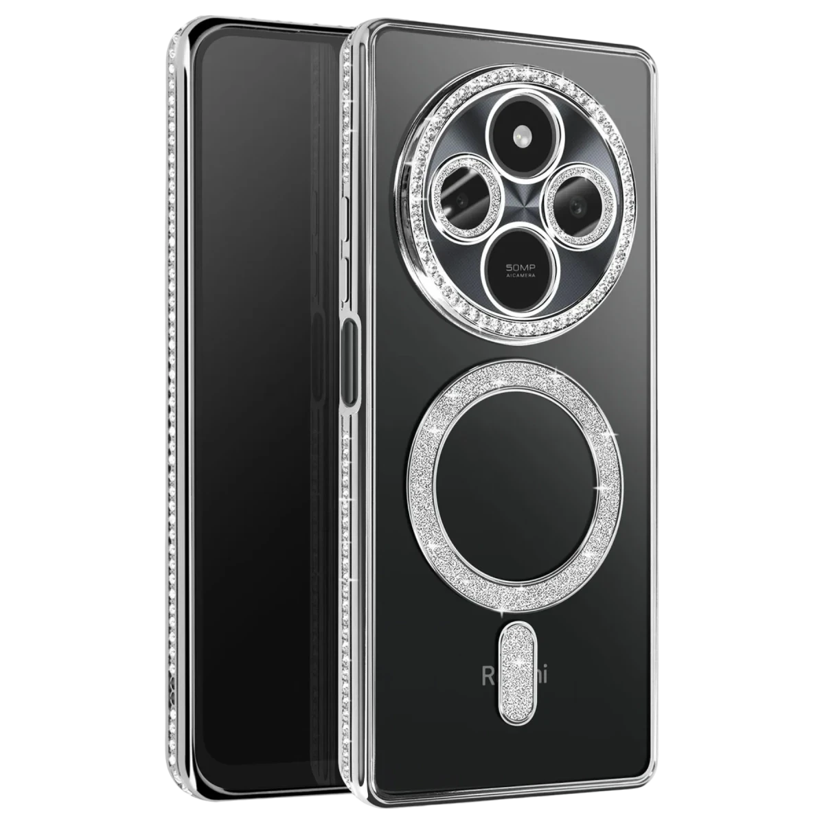 Xiaomi Redmi 14C Joke Simli Magneticsafe Kılıf - Gümüş