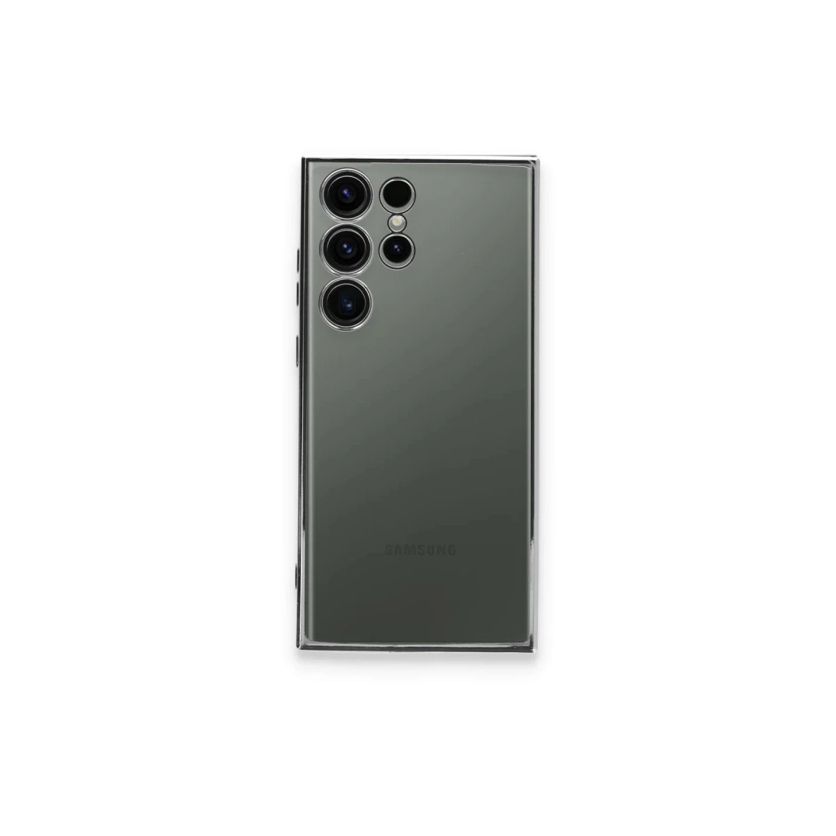 Samsung Galaxy S23 Ultra Kılıf Razer Lensli Silikon - Gümüş