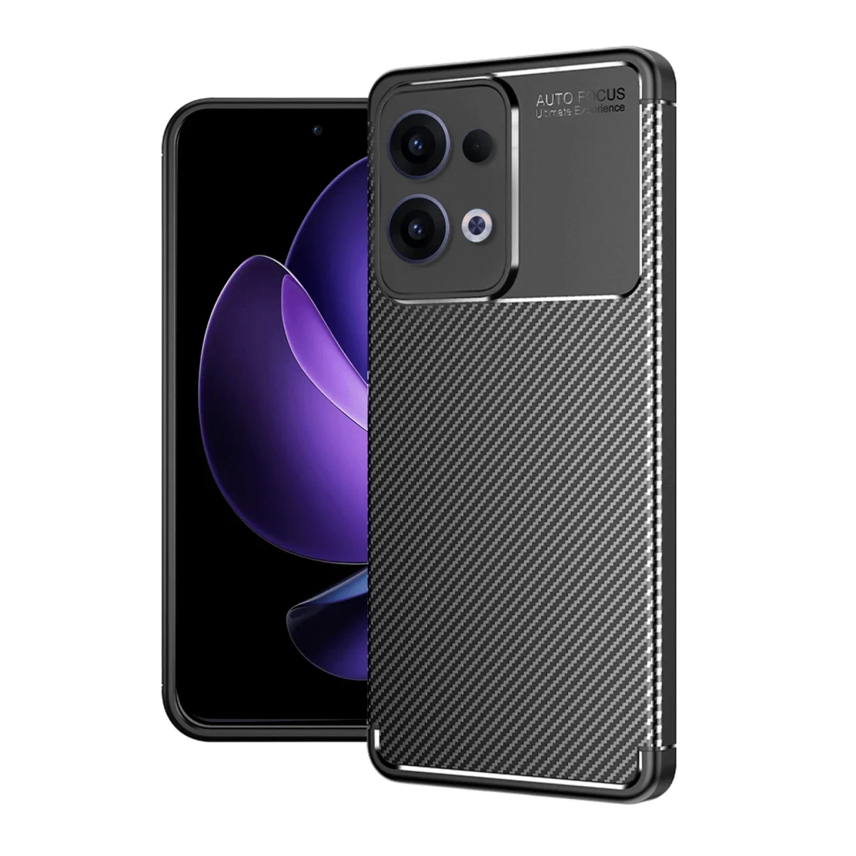 Oppo Reno 13 Pro Kılıf Auto Focus Karbon Kapak - Siyah