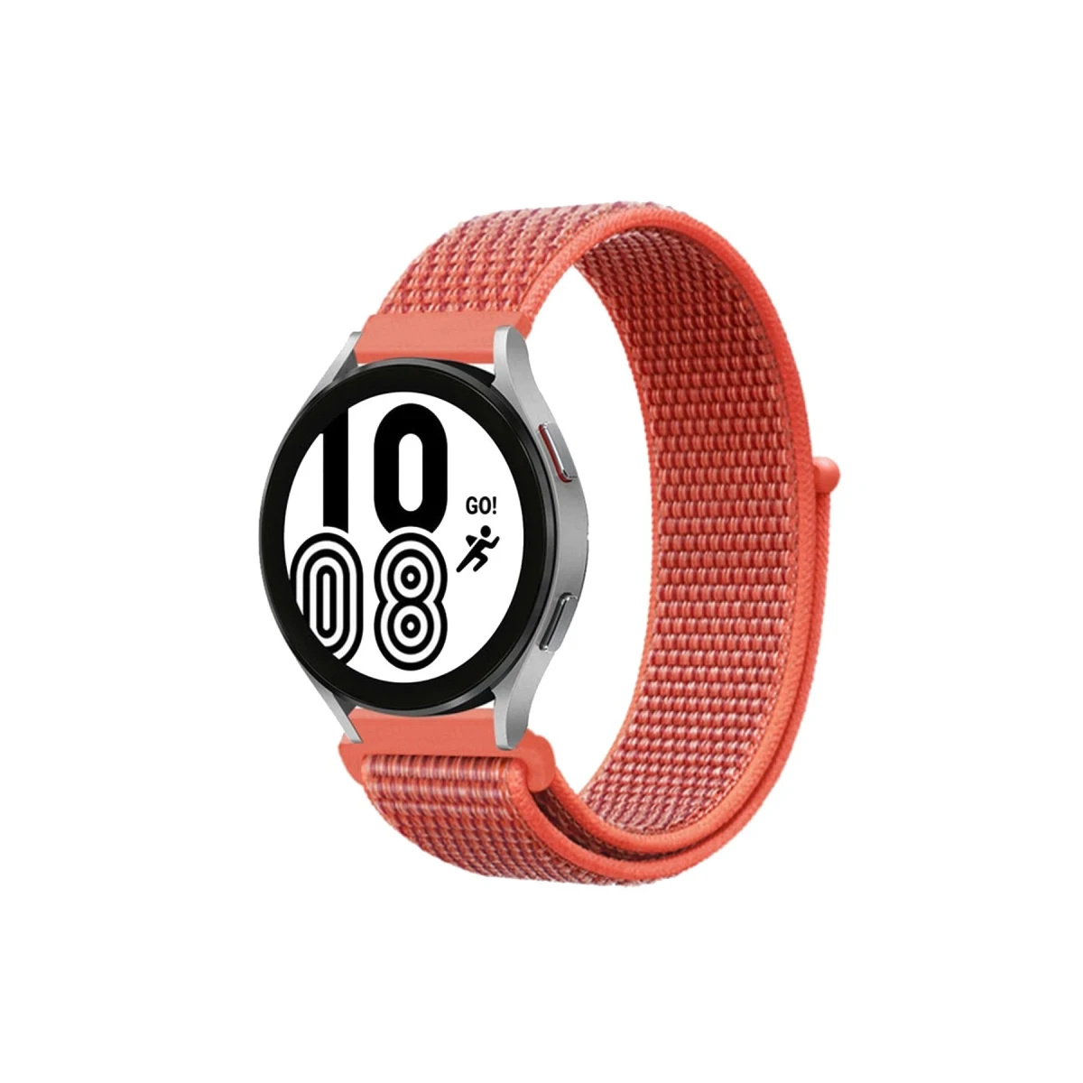 Samsung Galaxy Watch 4 Hasırlı Cırtcırtlı Kordon - Turuncu
