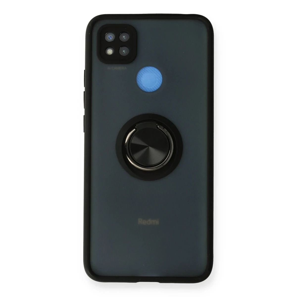 Xiaomi Redmi 9C Kılıf Montreal Yüzüklü Silikon Kapak - Siyah