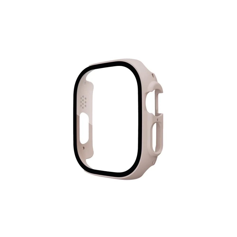 Apple Watch Ultra 49mm Desert Camlı Kasa Ekran Koruyucu - Metalik Gold