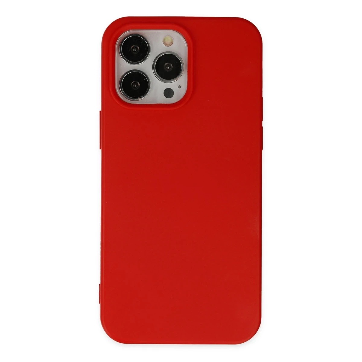 Apple iPhone 14 Pro Max Kılıf Nano içi Kadife Silikon - Kırmızı