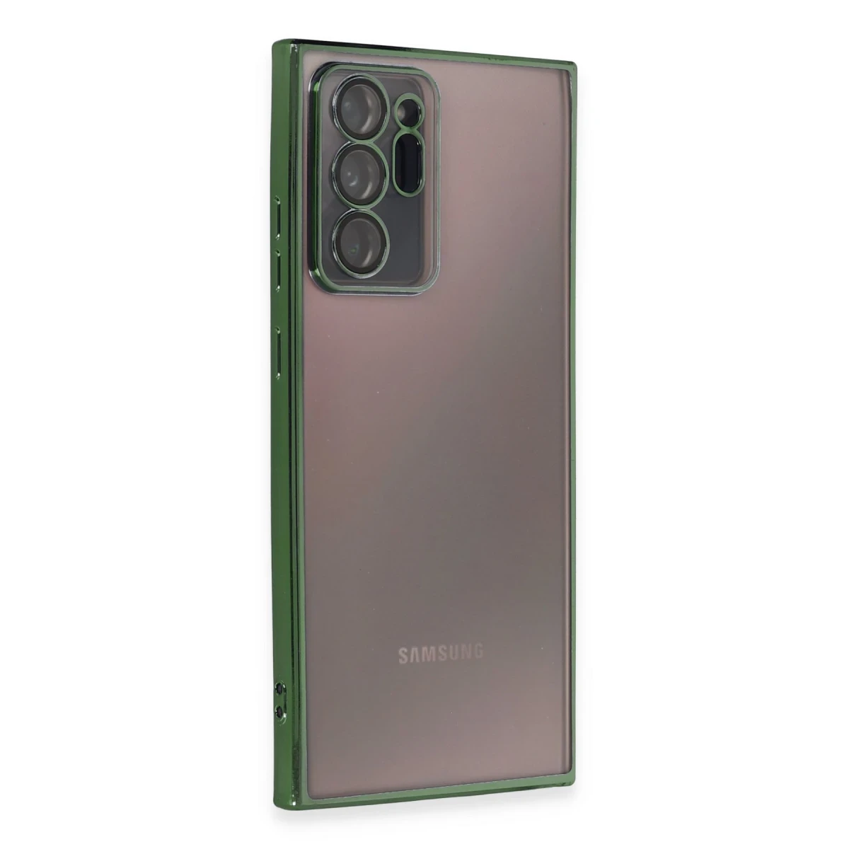 Samsung Galaxy Note 20 Ultra Kılıf Razer Lensli Silikon - Yeşil