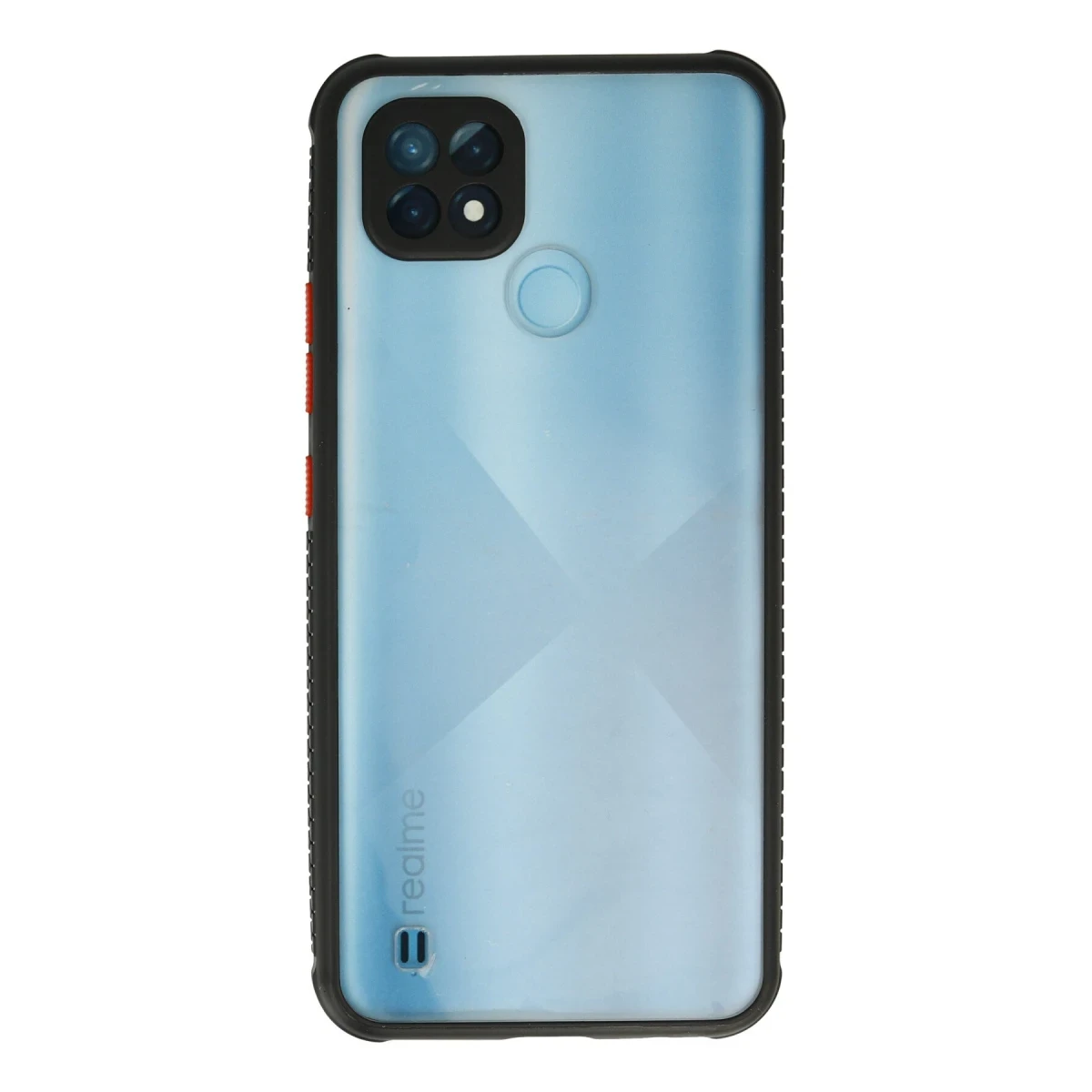 Realme C21 Kılıf Miami Şeffaf Silikon - Siyah