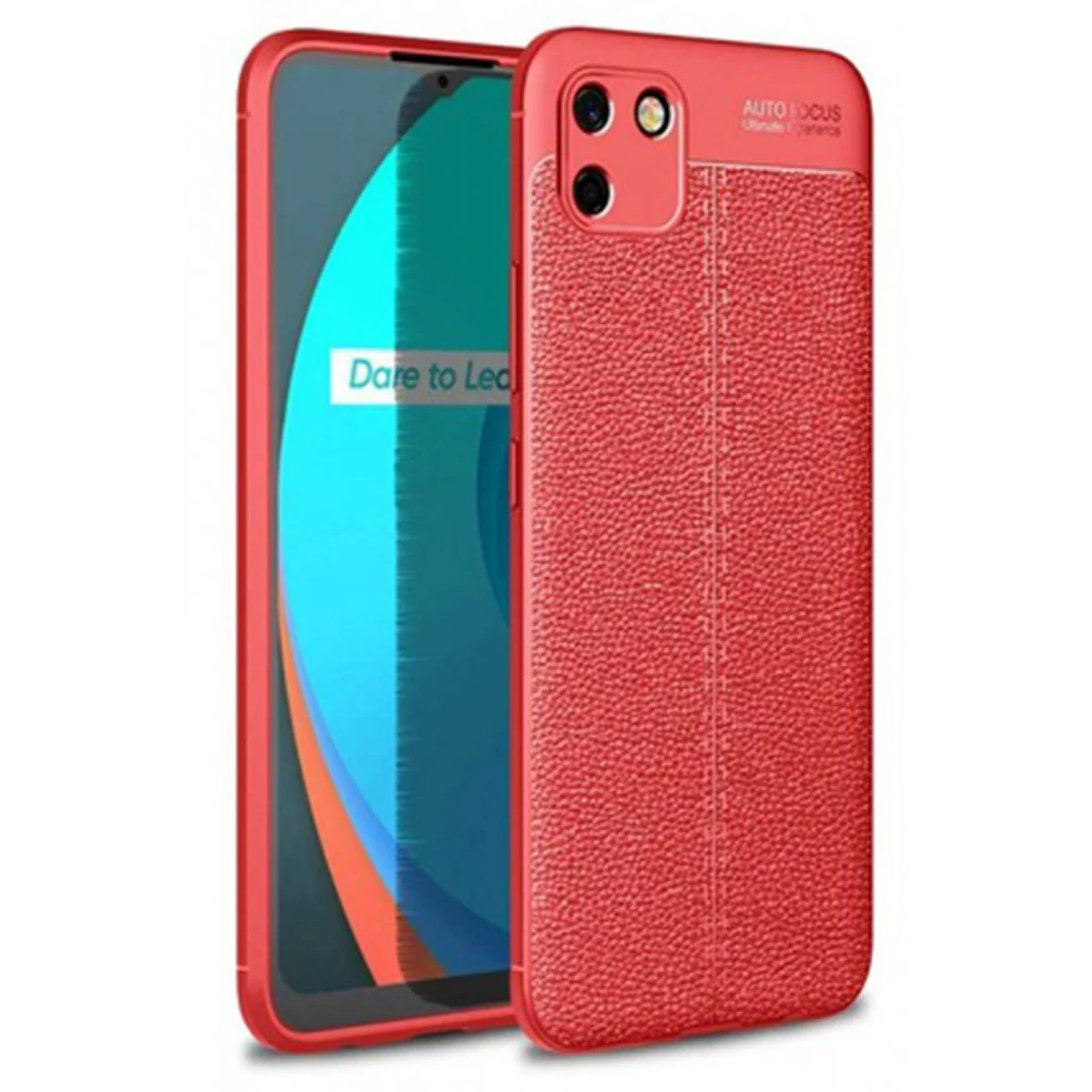 Realme C11 Kılıf Auto Focus Kapak - Kırmızı