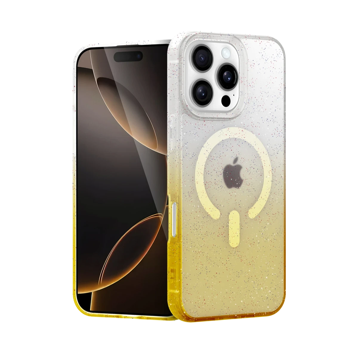 Apple iPhone 16 Pro Max Pummel Shiny Magsafe Kapak - Gold