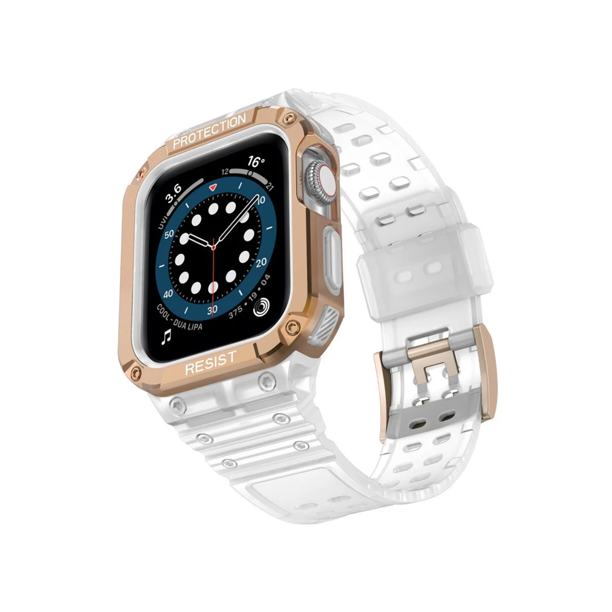 Apple Watch 42mm KR401 Silikon Kordon - Beyaz-Rose