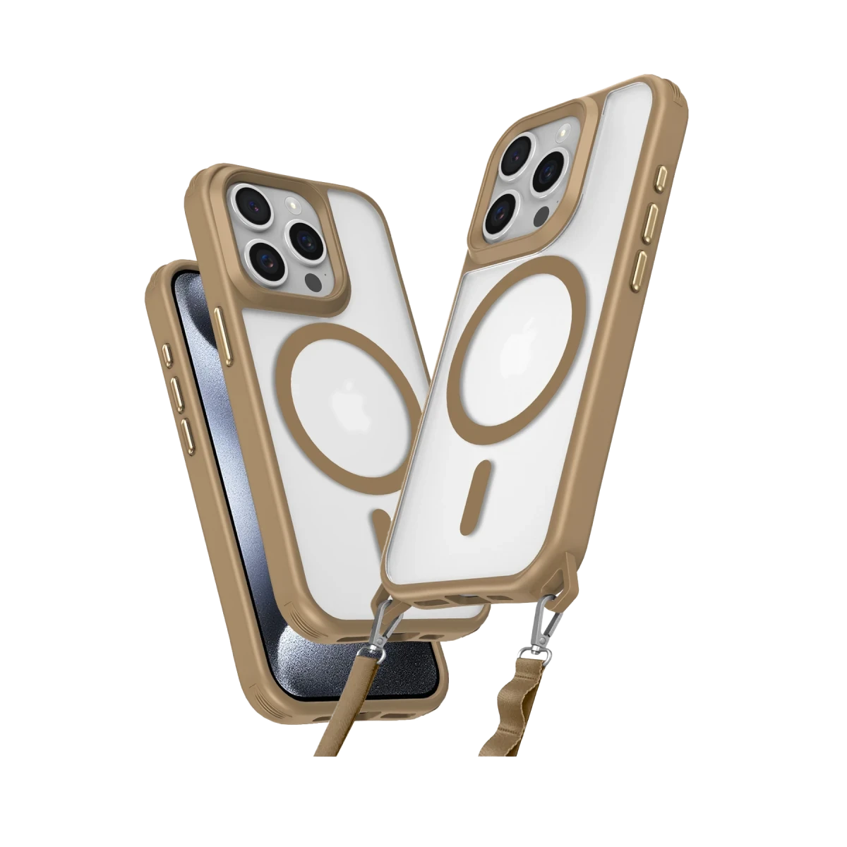 Apple iPhone 15 Pro Max Kılıf Enka Magsafe Silikon Kılıf - Desert