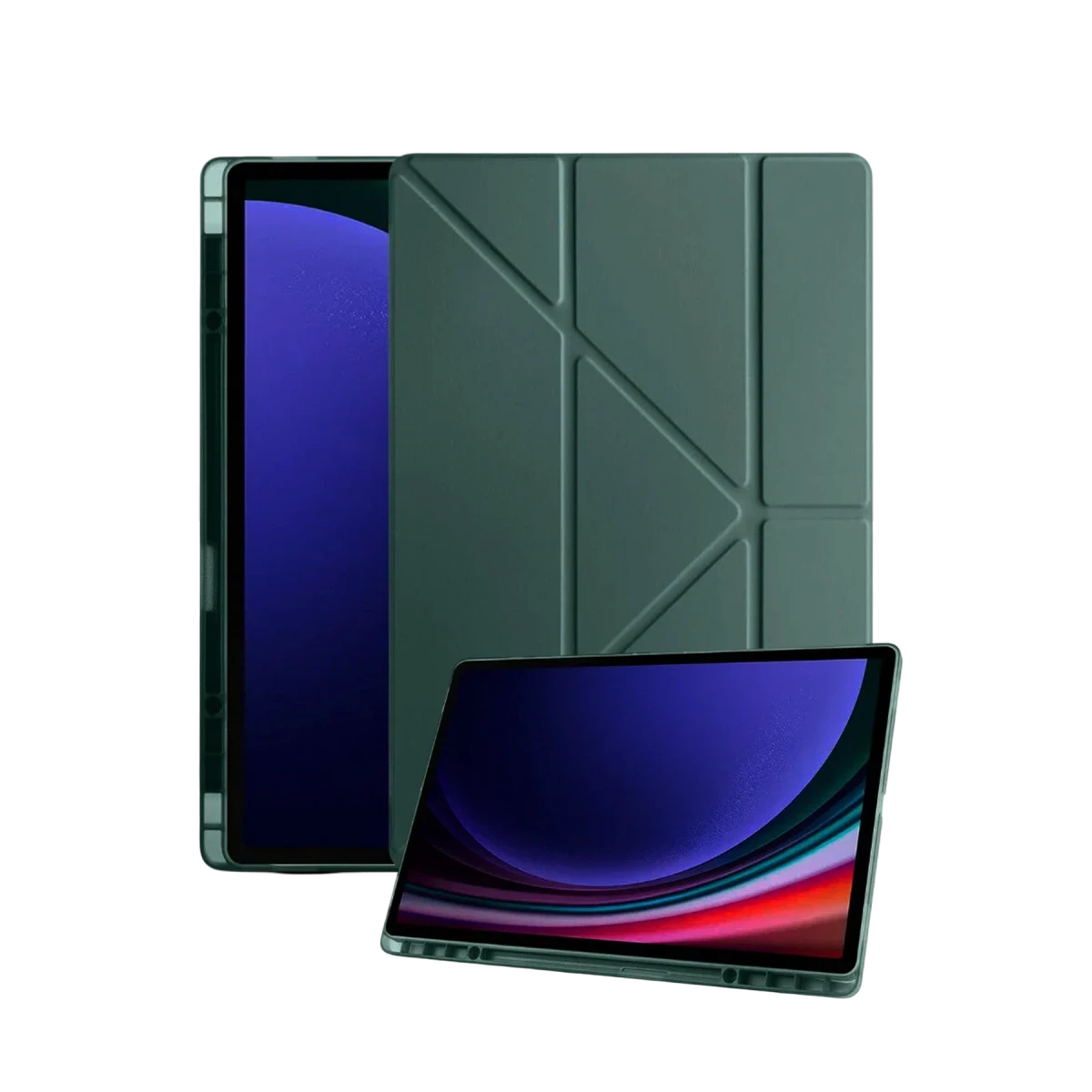 Samsung Galaxy Tab A11 Kalemlikli Mars Tablet Kılıfı - Koyu Yeşil