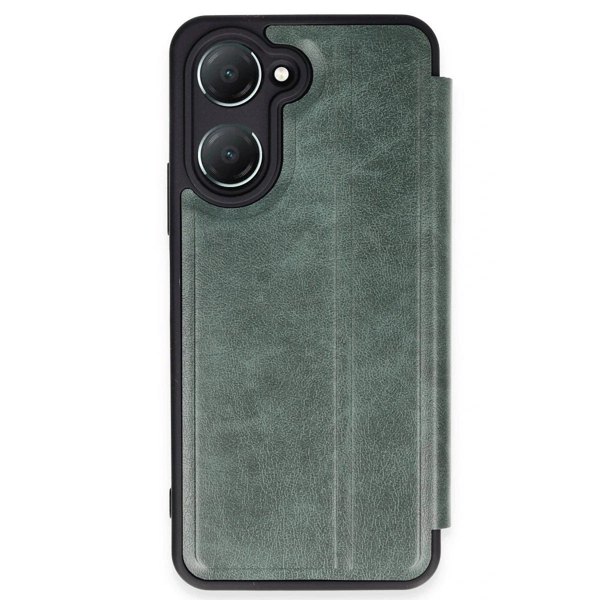 Vivo Y18 Kılıf Flip Cover - Koyu Yeşil