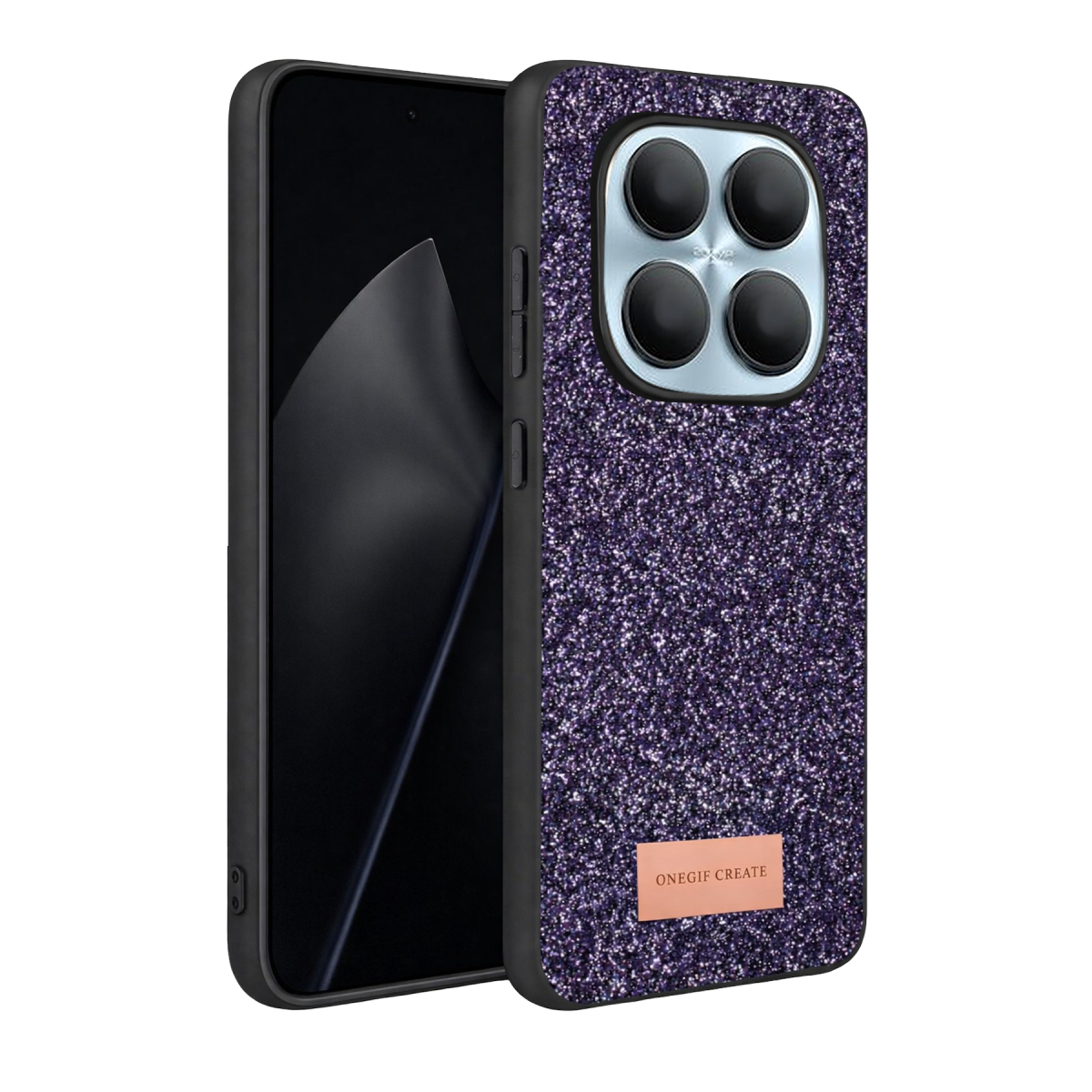 Onegif Xiaomi Redmi Note 15 Pro 5G Bright Simli Kapak - Derin Mor