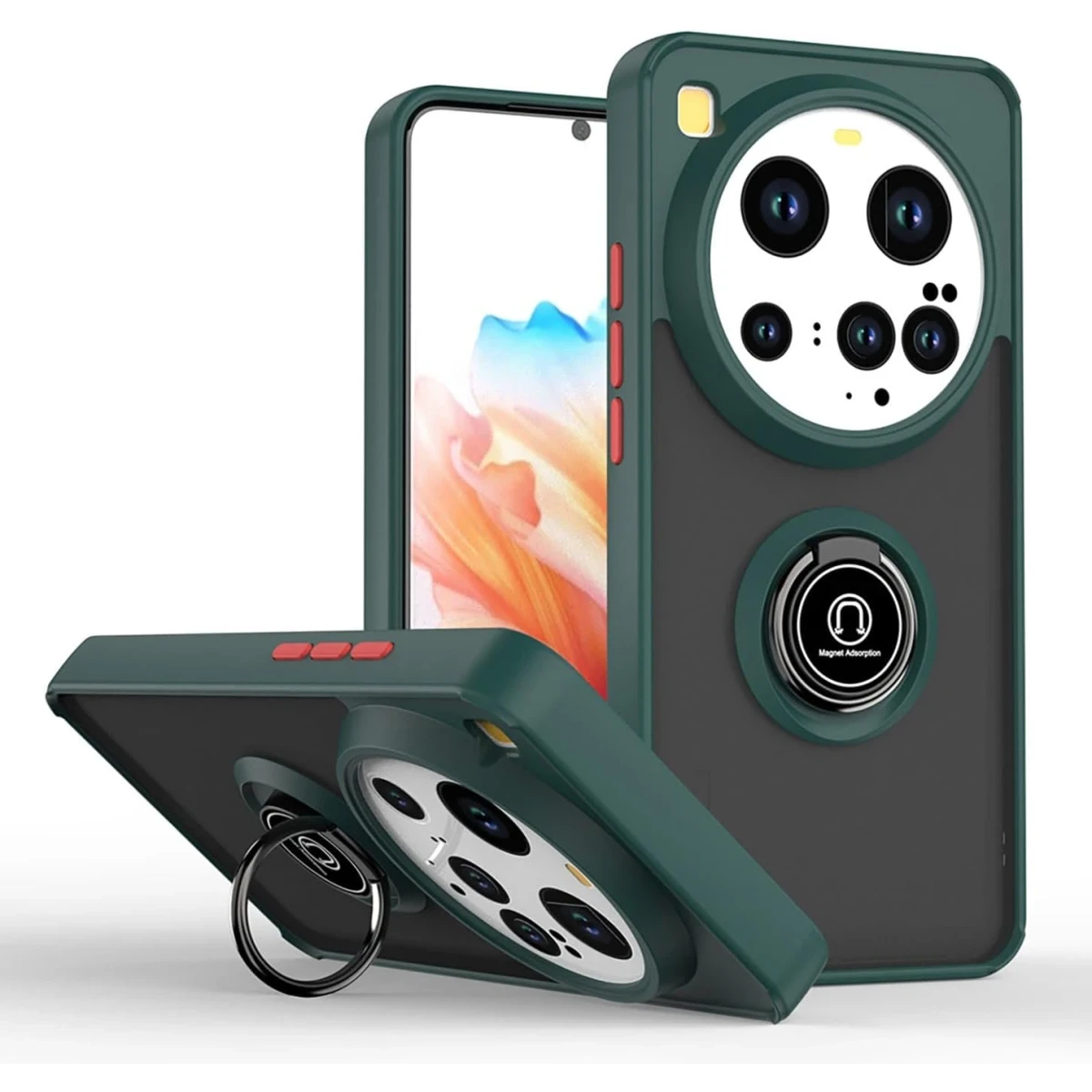 Xiaomi Mi 15 Ultra Kılıf Montreal Yüzüklü Silikon Kapak - Yeşil