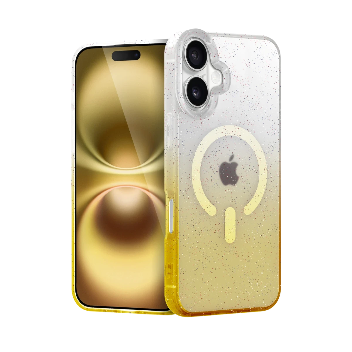 Apple iPhone 16 Pummel Shiny Magsafe Kapak - Gold