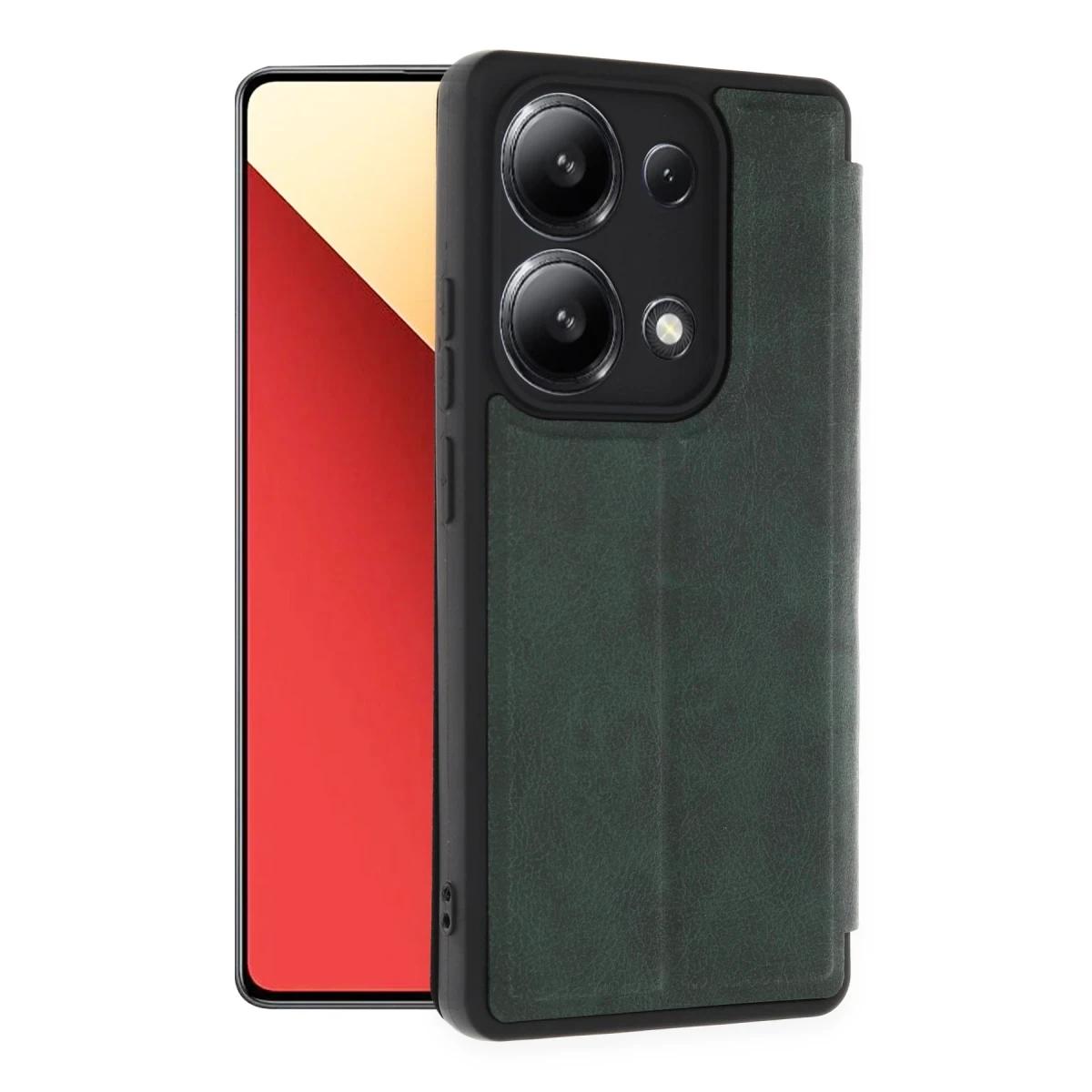 Xiaomi Redmi Note 13 4G Kılıf Flip Cover - Koyu Yeşil
