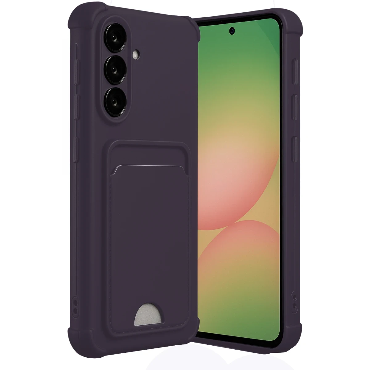 Samsung Galaxy A56 Kılıf Kelvin Kartvizitli Silikon - Derin Mor