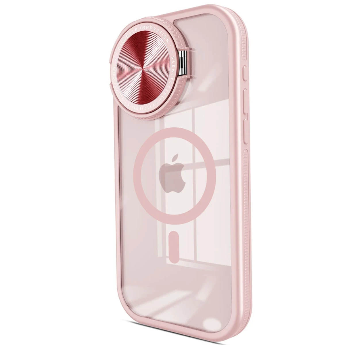 Apple iPhone 14 Pro Max Kılıf Teleskop Lens Magsafe Silikon Kapak - Pembe