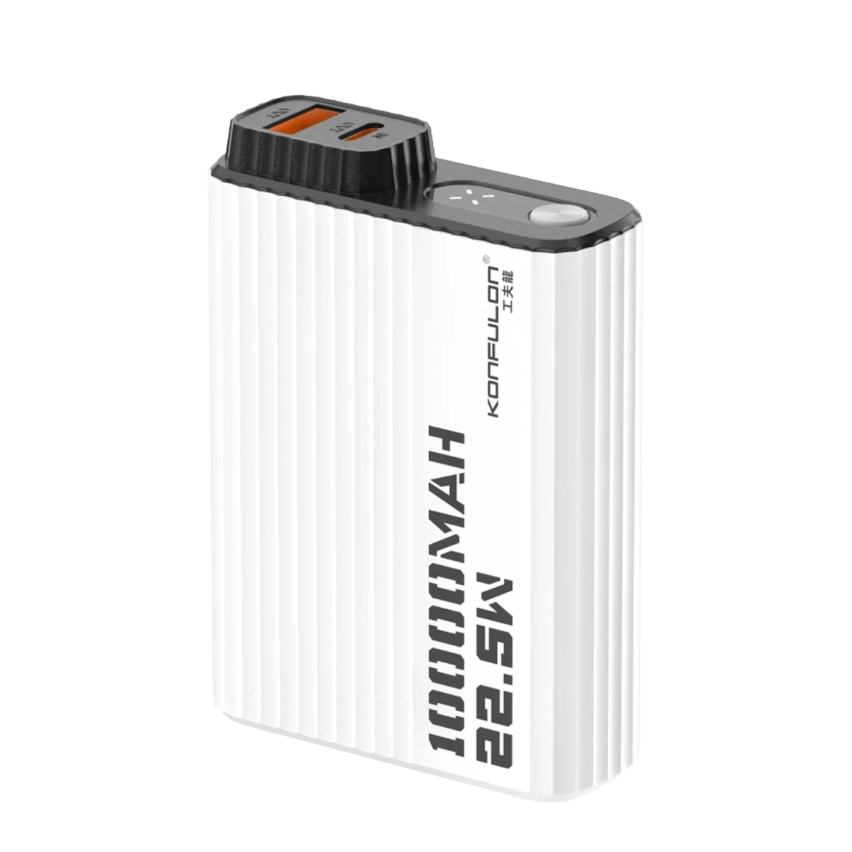 Konfulon A40Q 10.000 mAh PD 20W Mini Powerbank - Siyah-Beyaz