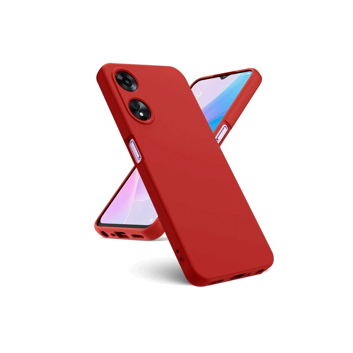 Oppo A38 Kılıf First Silikon - Kırmızı