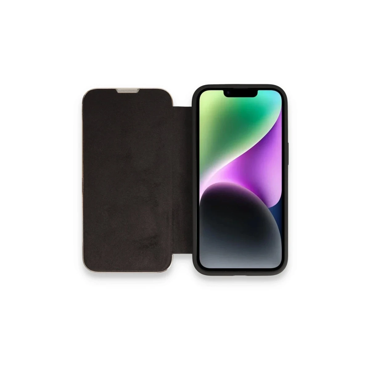Apple iPhone 13 Pro Max Kılıf Dolpin Kapaklı - Siyah
