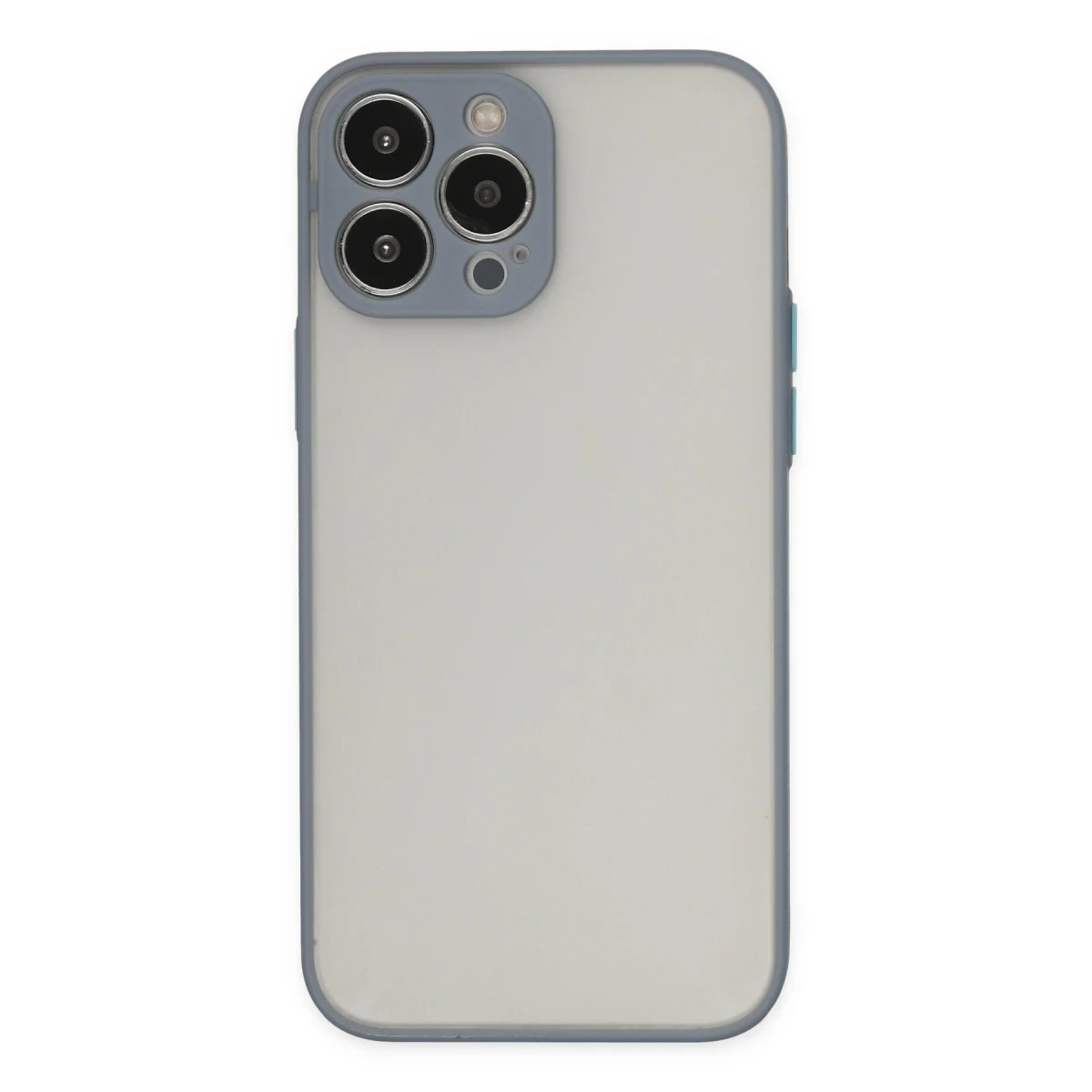 Apple iPhone 15 Pro Max Kılıf Montreal Silikon Kapak - Gri