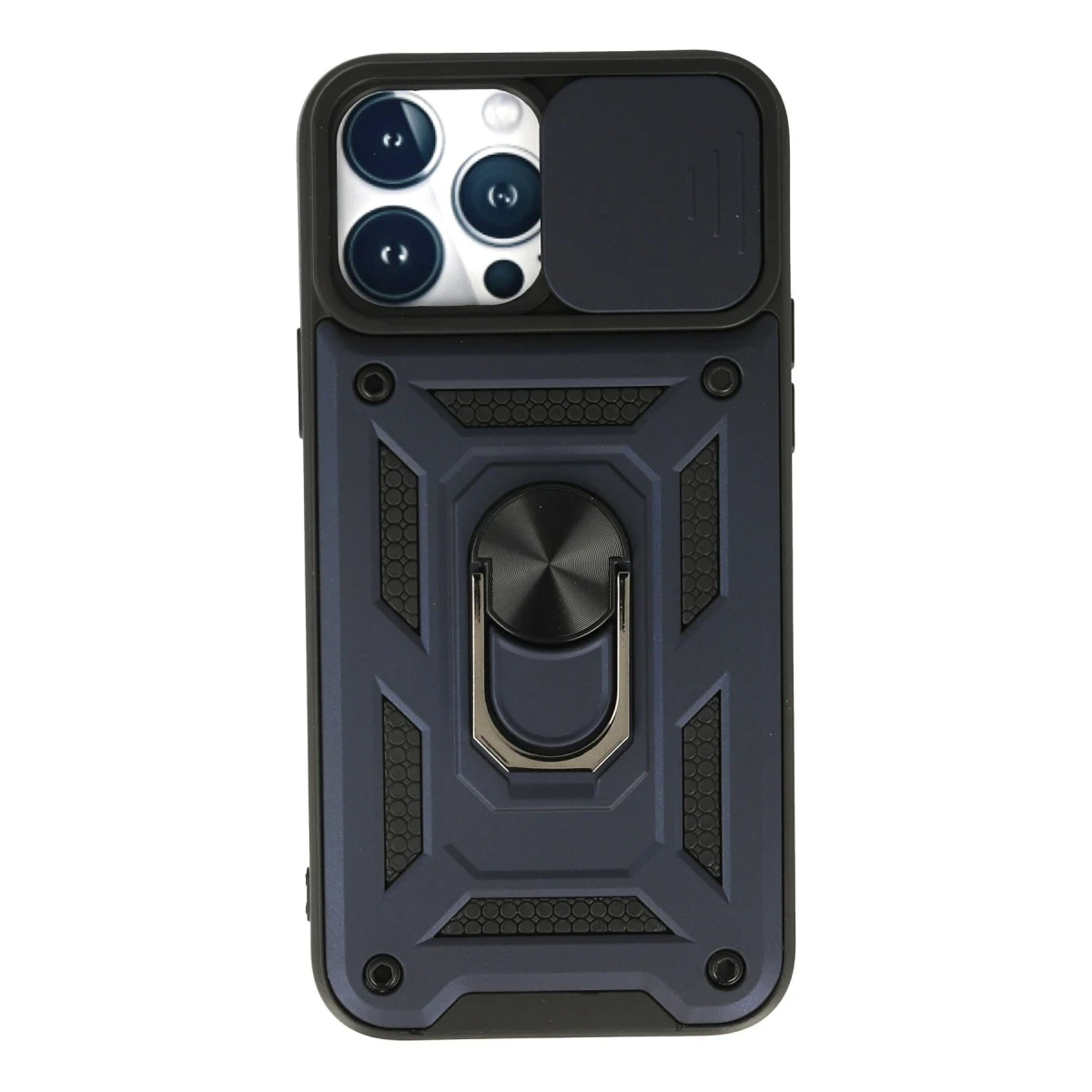 Apple iPhone 13 Pro Max Kılıf Pars Lens Yüzüklü Silikon - Lacivert