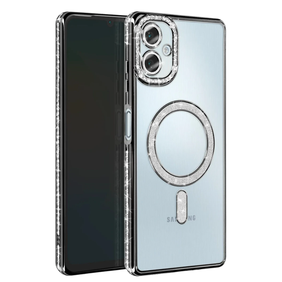 Samsung Galaxy A06 Joke Simli Magneticsafe Kılıf - Siyah