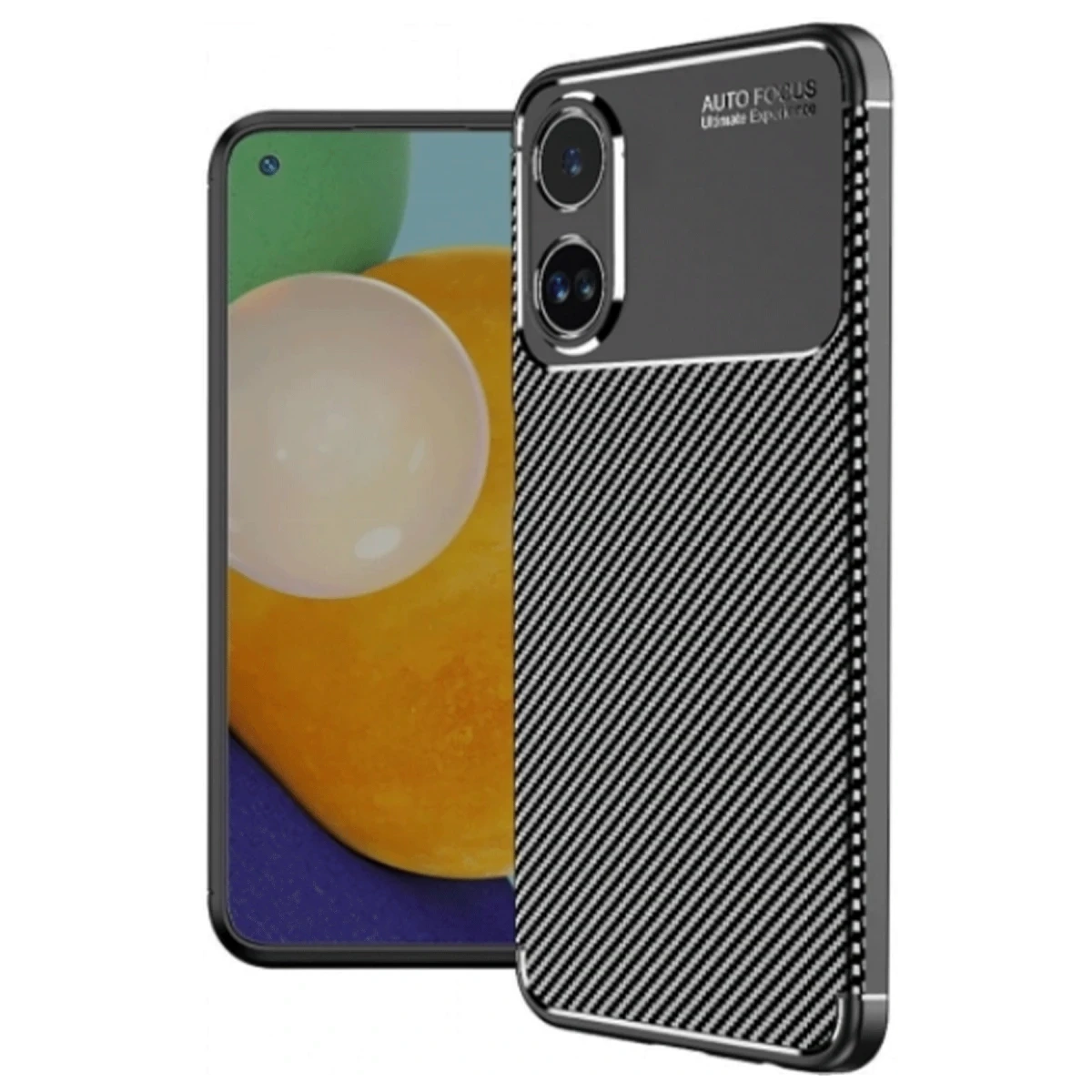 Oppo A38 Kılıf Auto Focus Karbon Kapak - Siyah