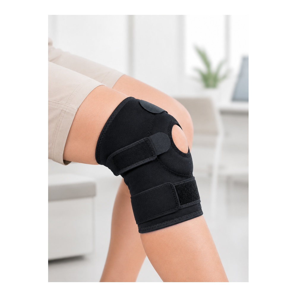 Ligamentli Diz Desteği Kısa Dizlik Ayarlanabilir Cırtlı Açık Patella Tasarım
