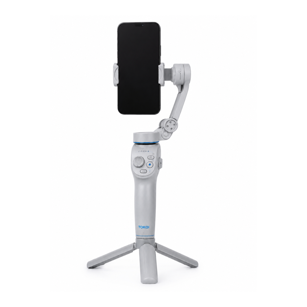 Yapay Zeka Takipli Telefon Gimbali Katlanabilir Tripod Bluetooth Kontrollü Dahili LED Işıklı