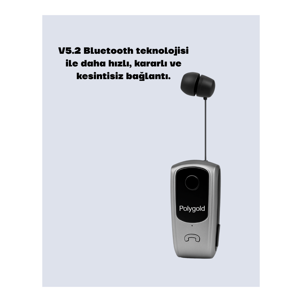 Klipsli Tasarımlı Bluetooth Kulaklık Uzun Pil Ömrü
