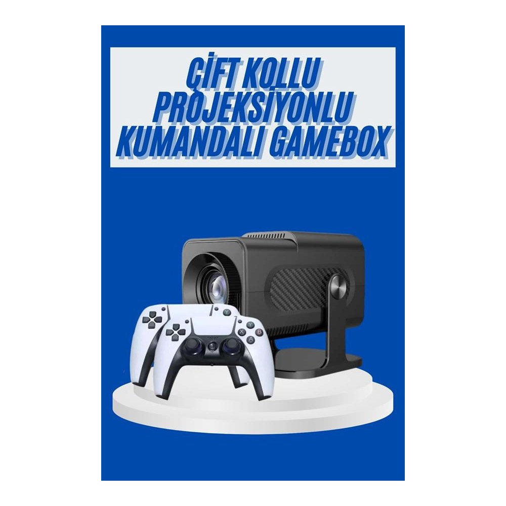 4K Android Smart Wi-fi Çift Kollu Projeksiyon Game Box Kumandalı Taşınabilir Yeni Nesil