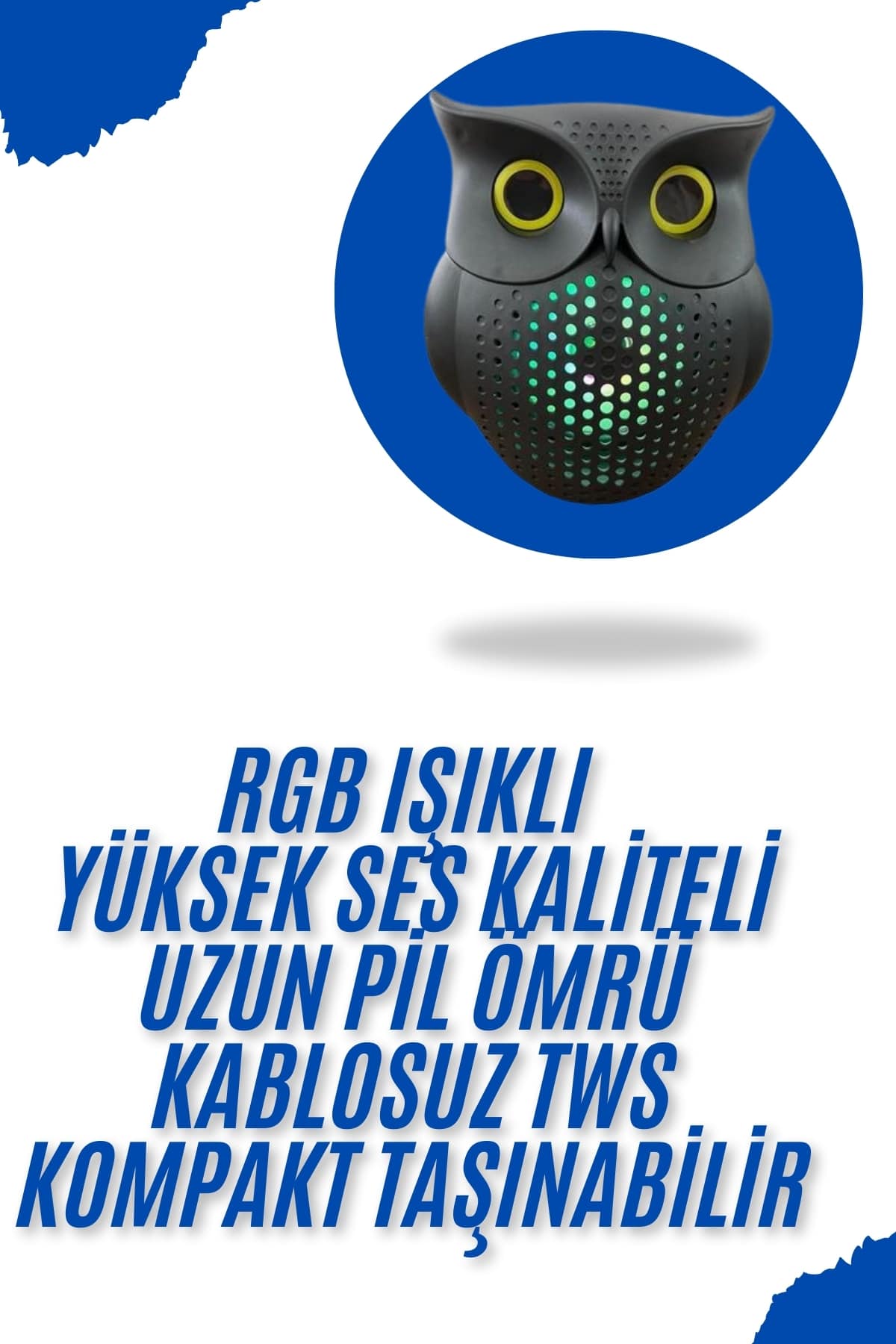 Baykuş Görünümlü Işıklı Bluetooth Speaker Bluetooth Hoparlör