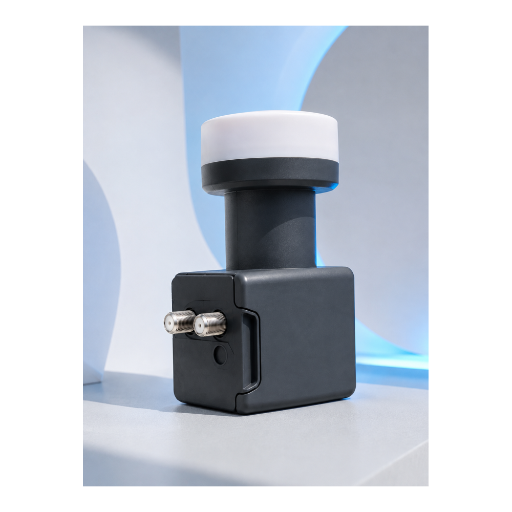 4K Ultra HD Twin LNB Çift Uydu Çıkışlı Ku Band Çanak Anten LNB 0.1 dB