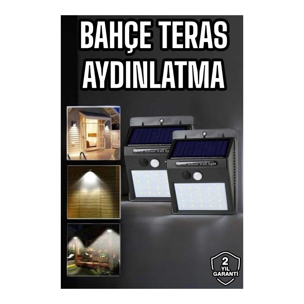 Solar Lamba Giriş, Bahçe Yol Avlu Hareket Sensörlü Led Parlak Gece Su Geçirmez