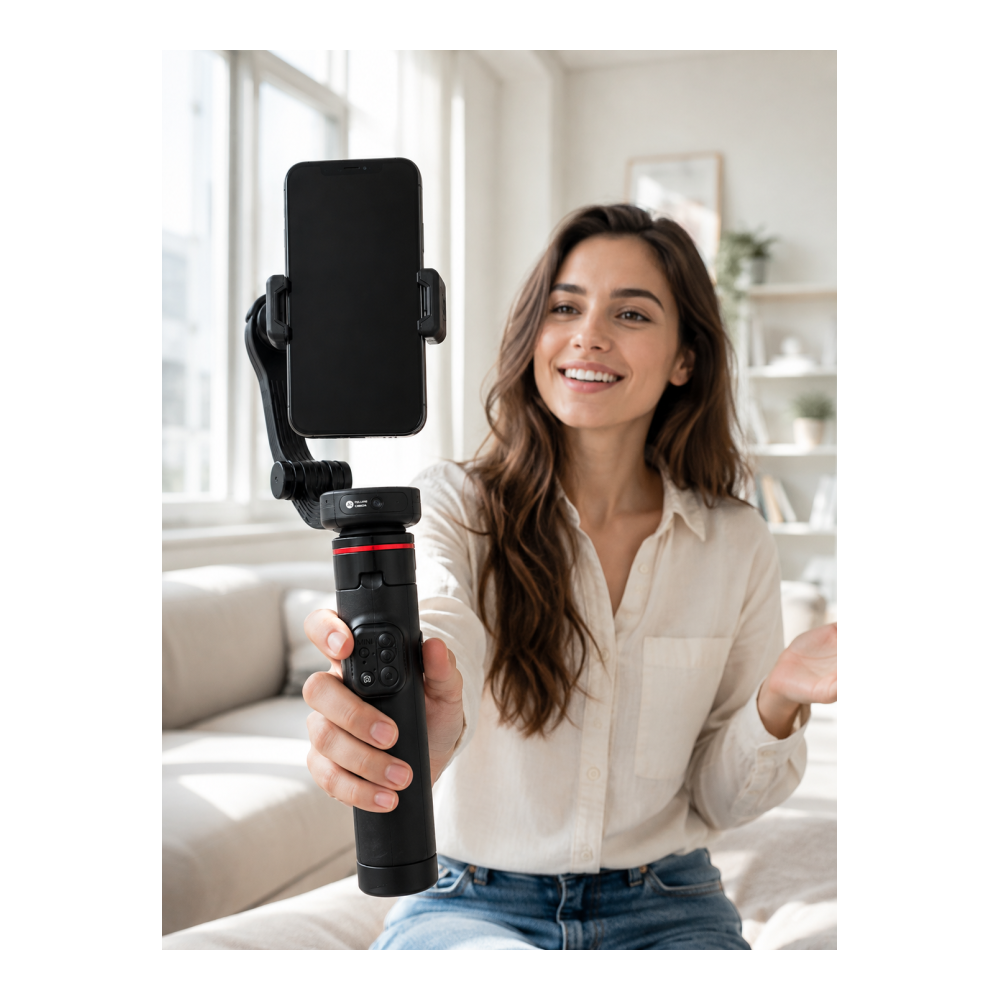 360° AI Akıllı Takipli Selfie Stick Gimbal Stabilizatör Bluetooth Kumandalı Uzayabilir Telefon Tripodu